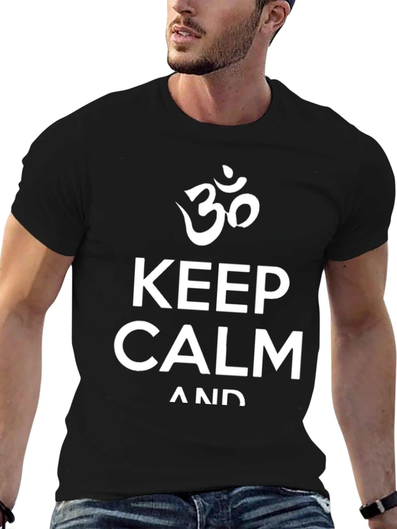 Keep Calm Graphic T-Shirt - Yoga Om Symbol