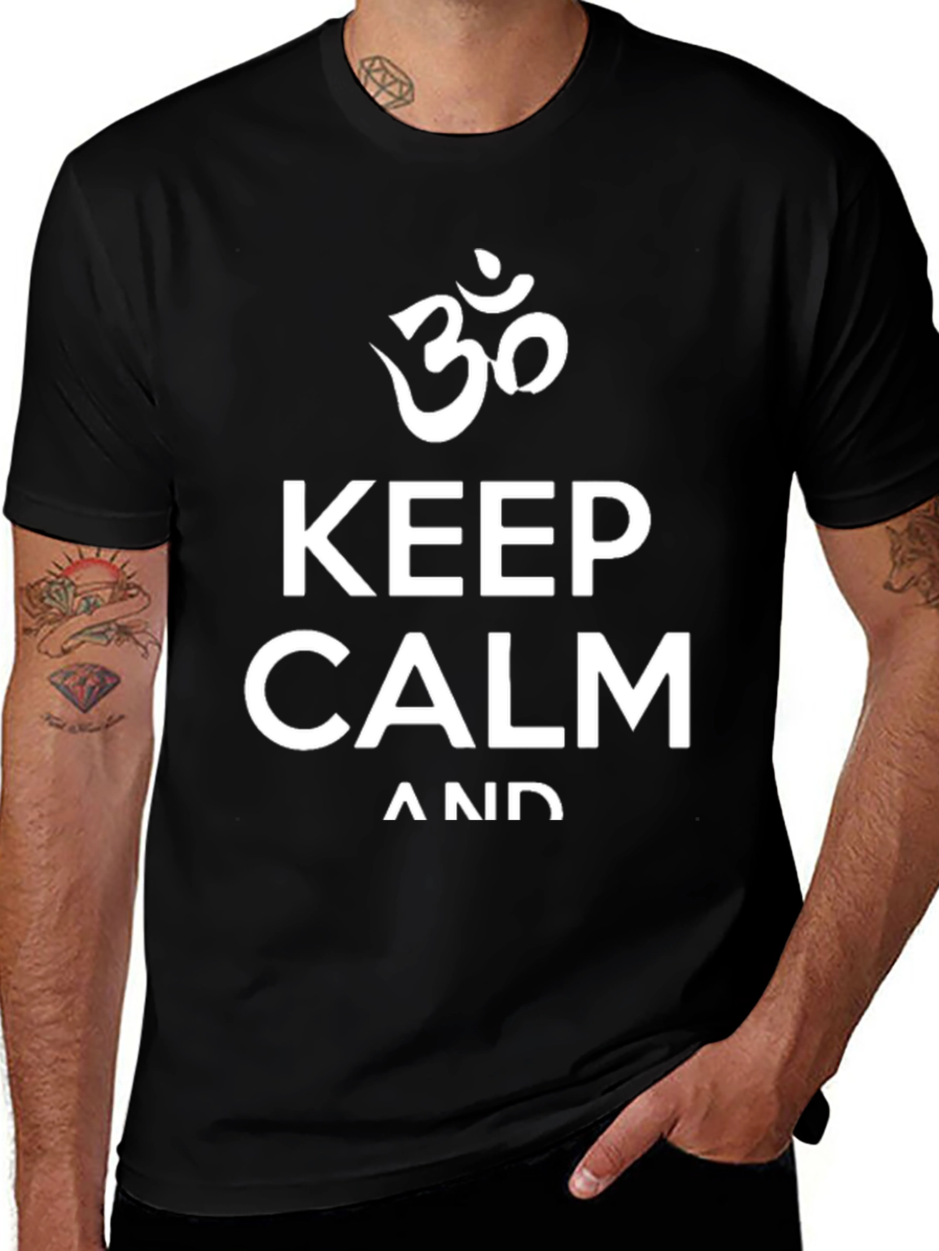 Keep Calm Graphic T-Shirt - Yoga Om Symbol