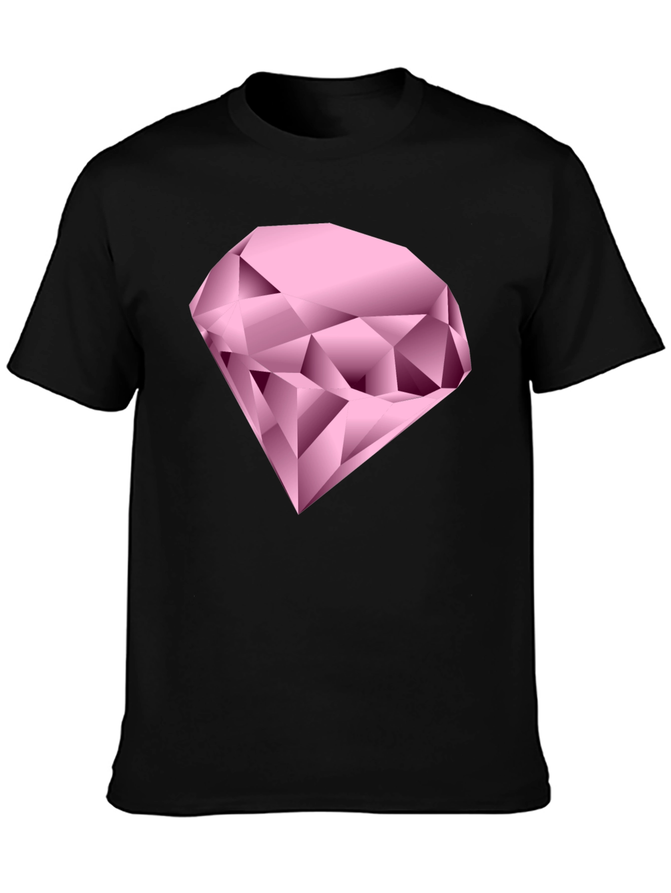 Pink Diamond Graphic Black T-Shirt