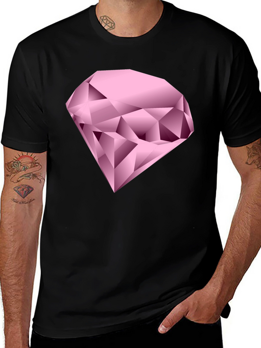 Pink Diamond Graphic Black T-Shirt