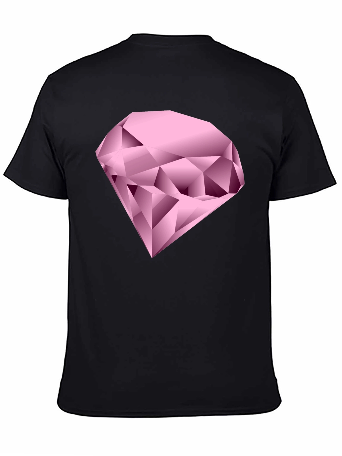 Pink Diamond Graphic Black T-Shirt