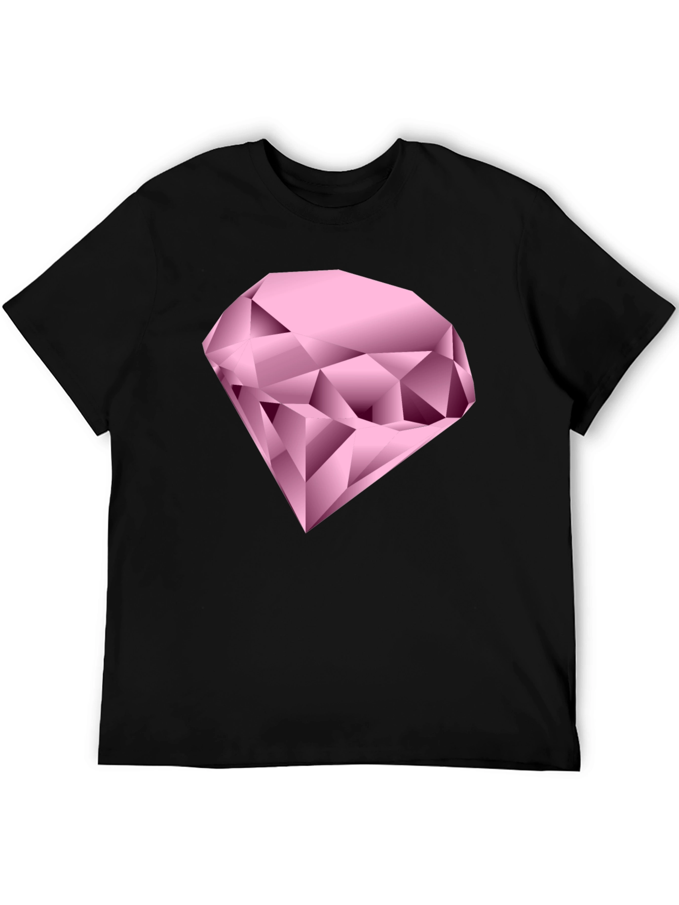 Pink Diamond Graphic Black T-Shirt