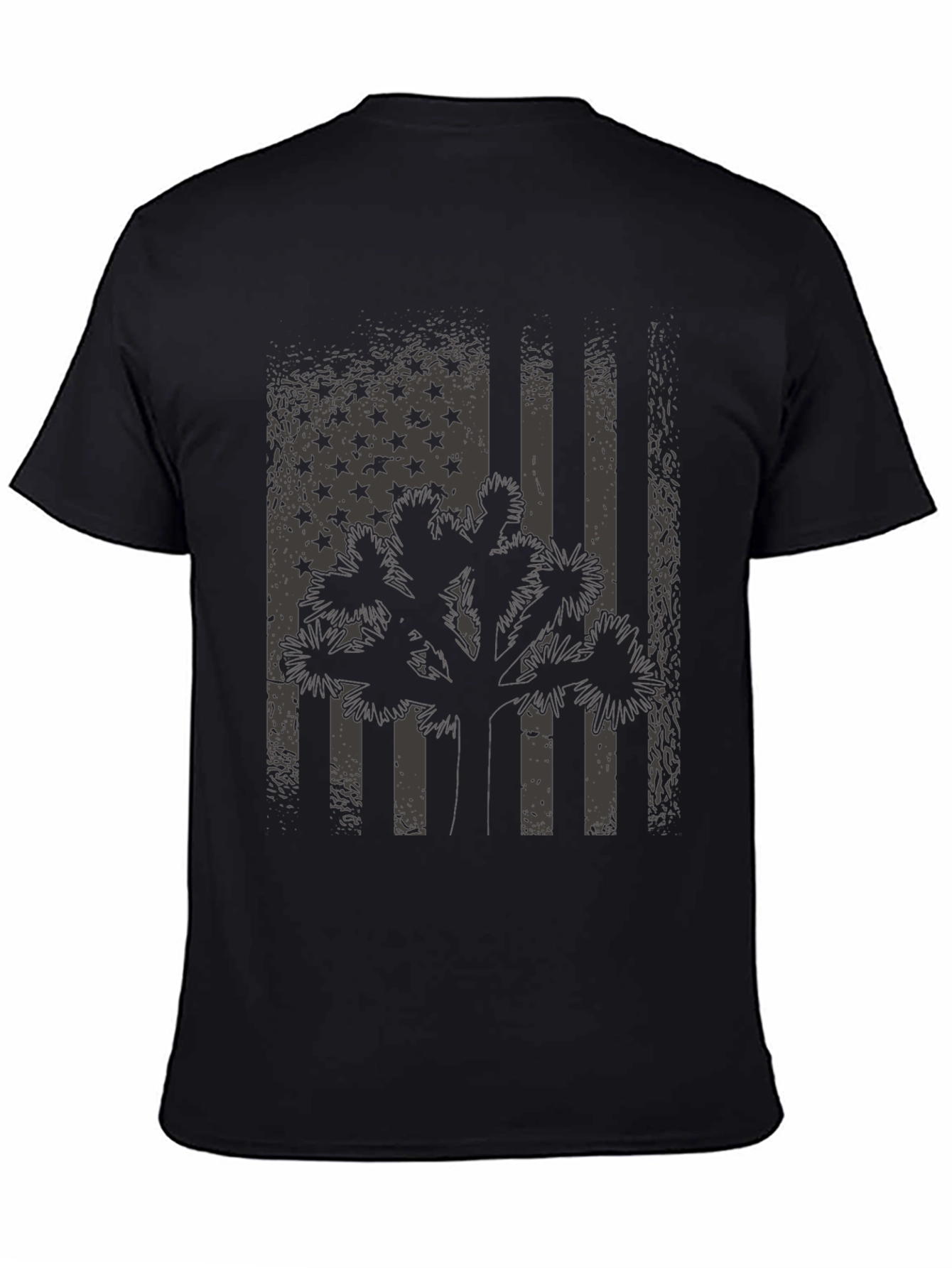 American Flag Joshua Tree Black T-Shirt