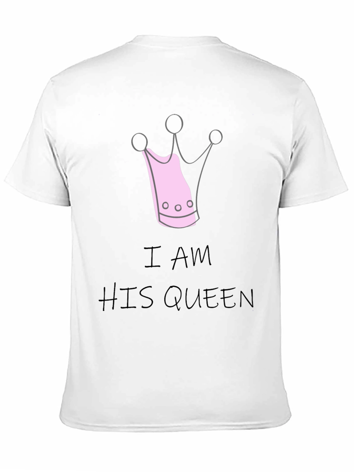 I Am His Queen Black Crewneck T-Shirt