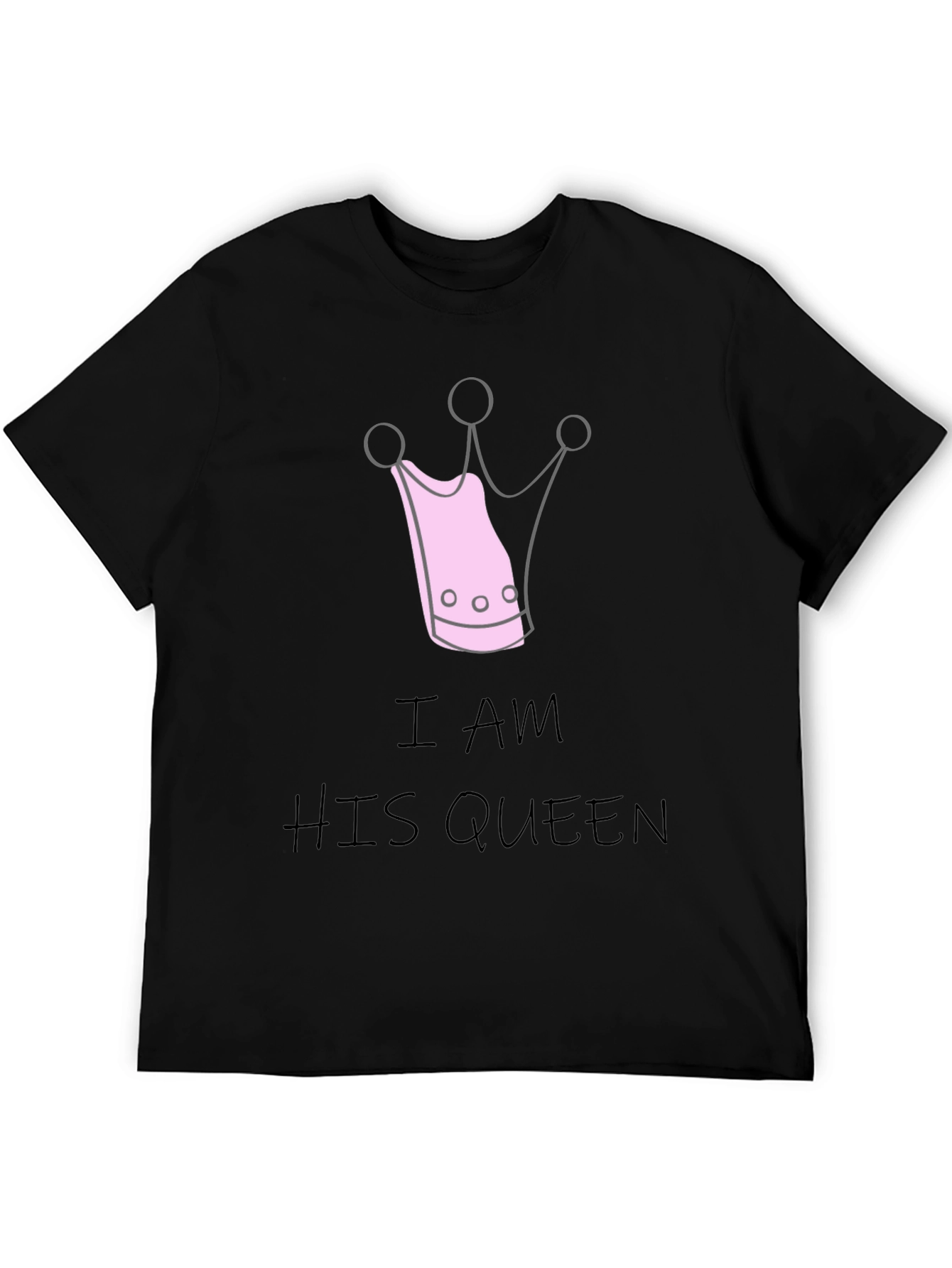 I Am His Queen Black Crewneck T-Shirt