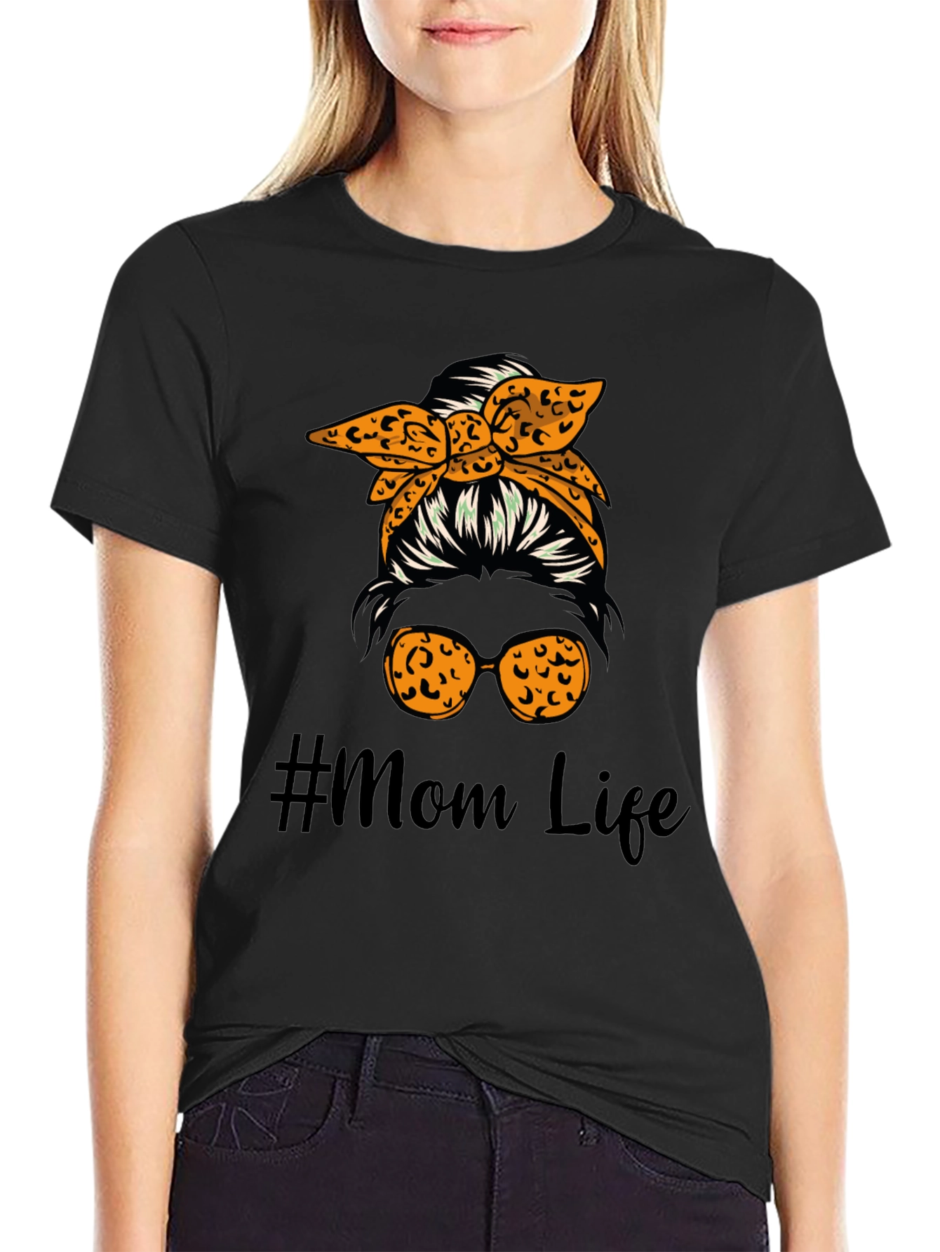 #Mom Life Messy Bun Graphic Tee - Cute Casual Style