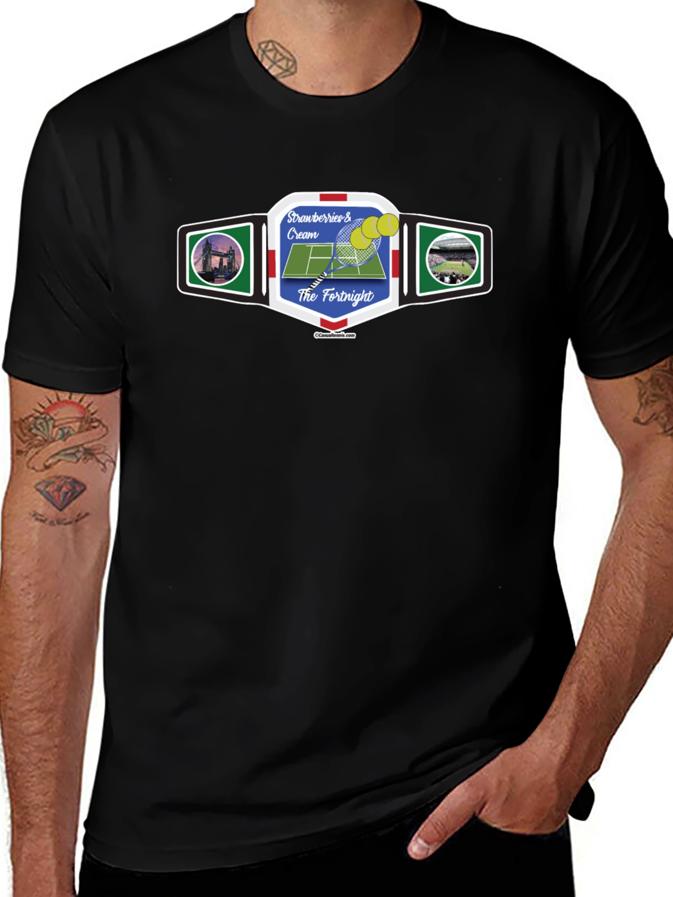 Strawberries & Cream Tennis T-Shirt - The Fortnight
