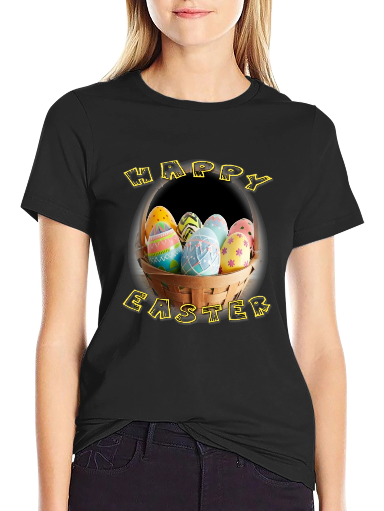 Happy Easter Basket Graphic Tee