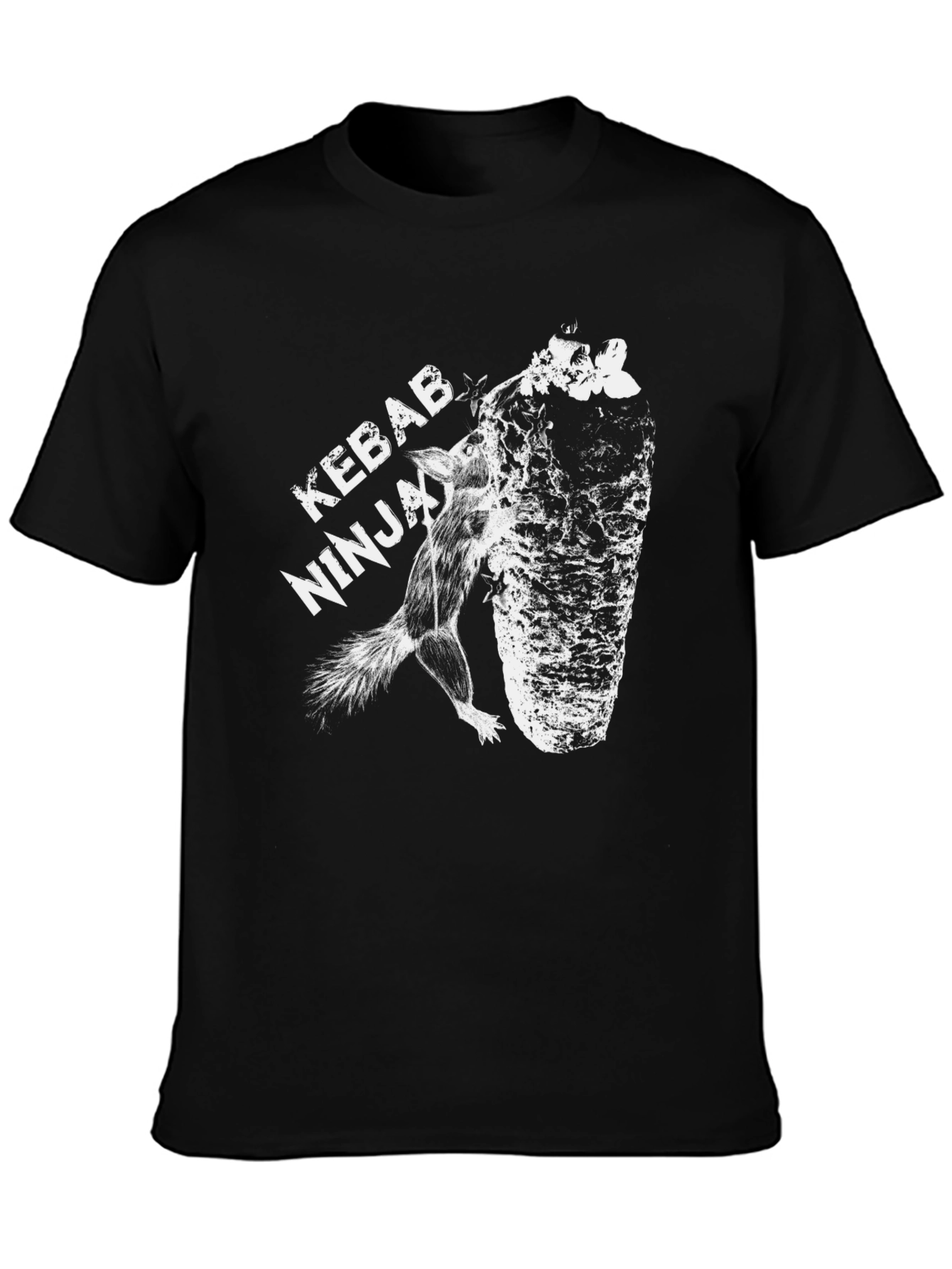 Kebab Ninja Black Graphic T-Shirt Unique Design