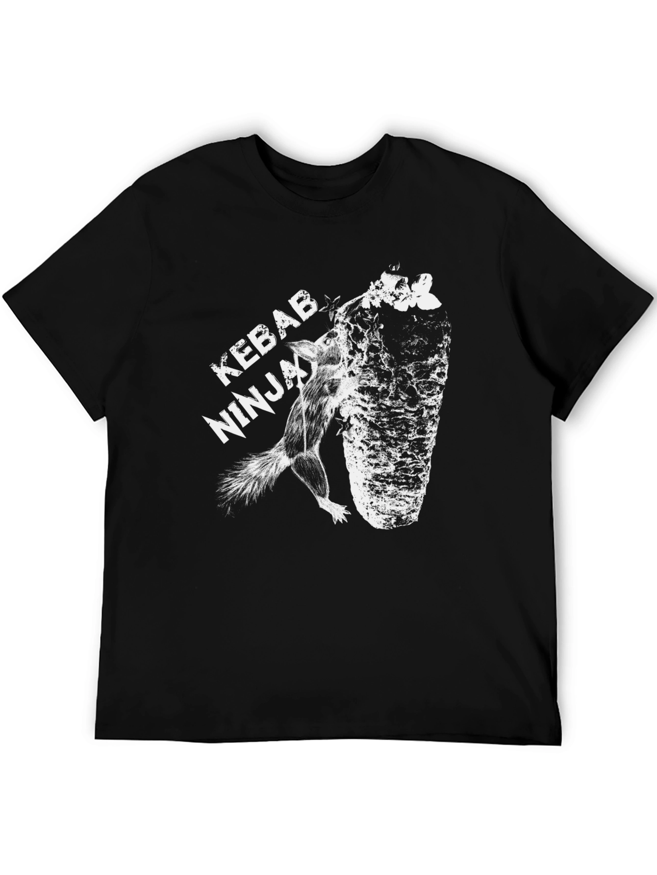 Kebab Ninja Black Graphic T-Shirt Unique Design