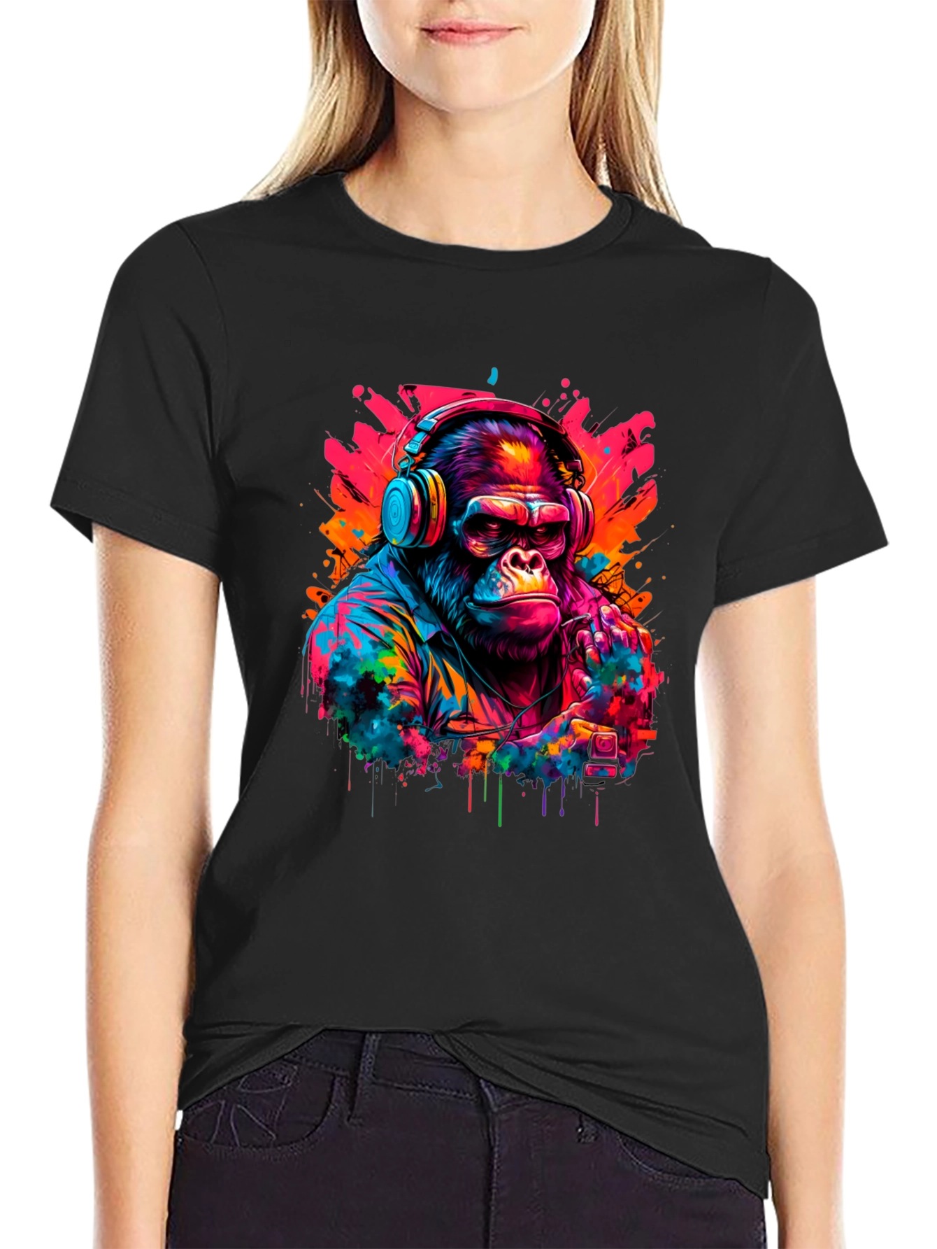 Cool Gorilla DJ Graphic T-Shirt