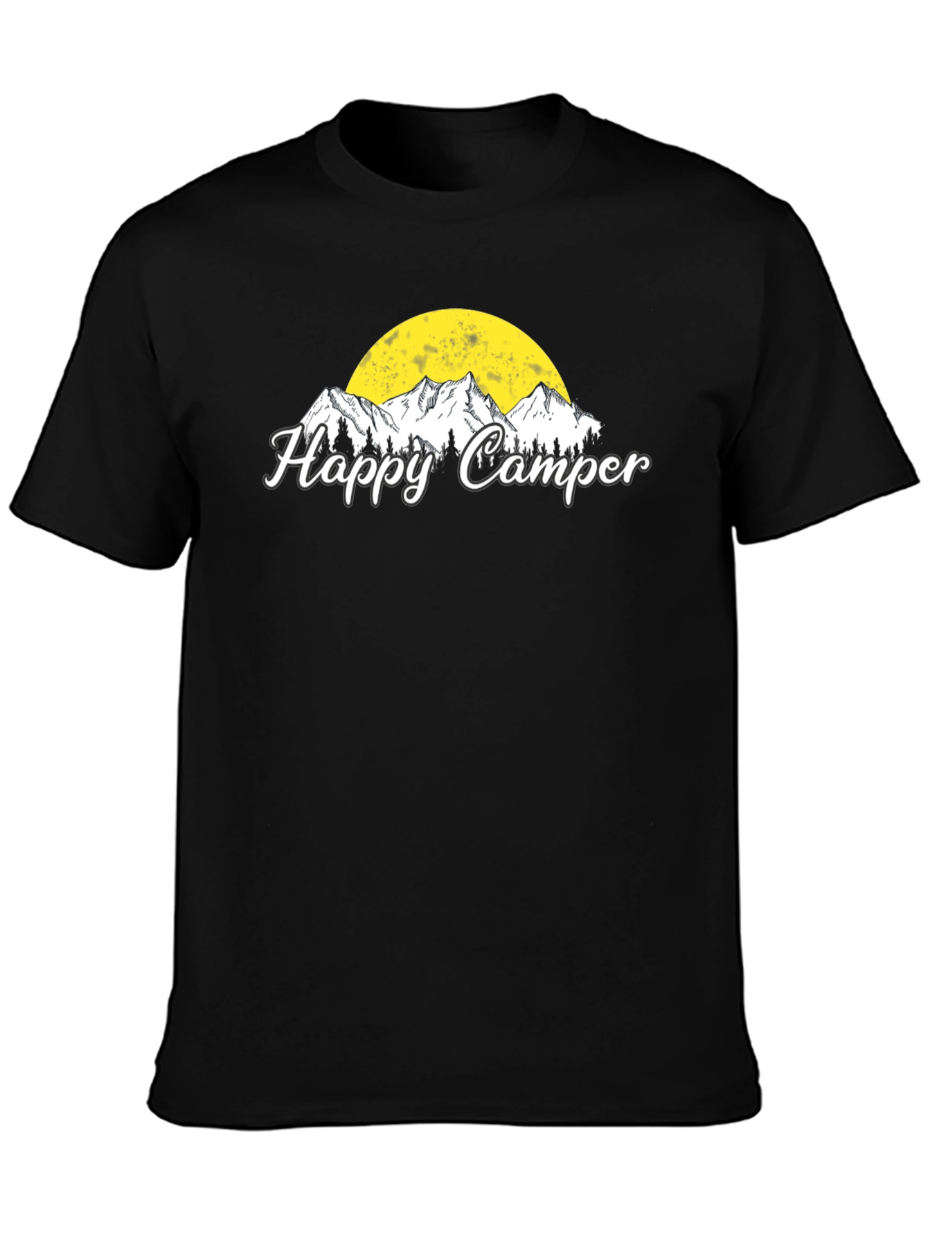 Happy Camper Graphic T-Shirt - Black Camping Tee