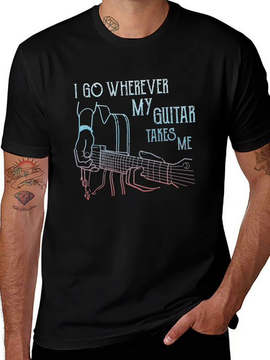 Guitar Takes Me Graphic T-Shirt - Music Lover Tee