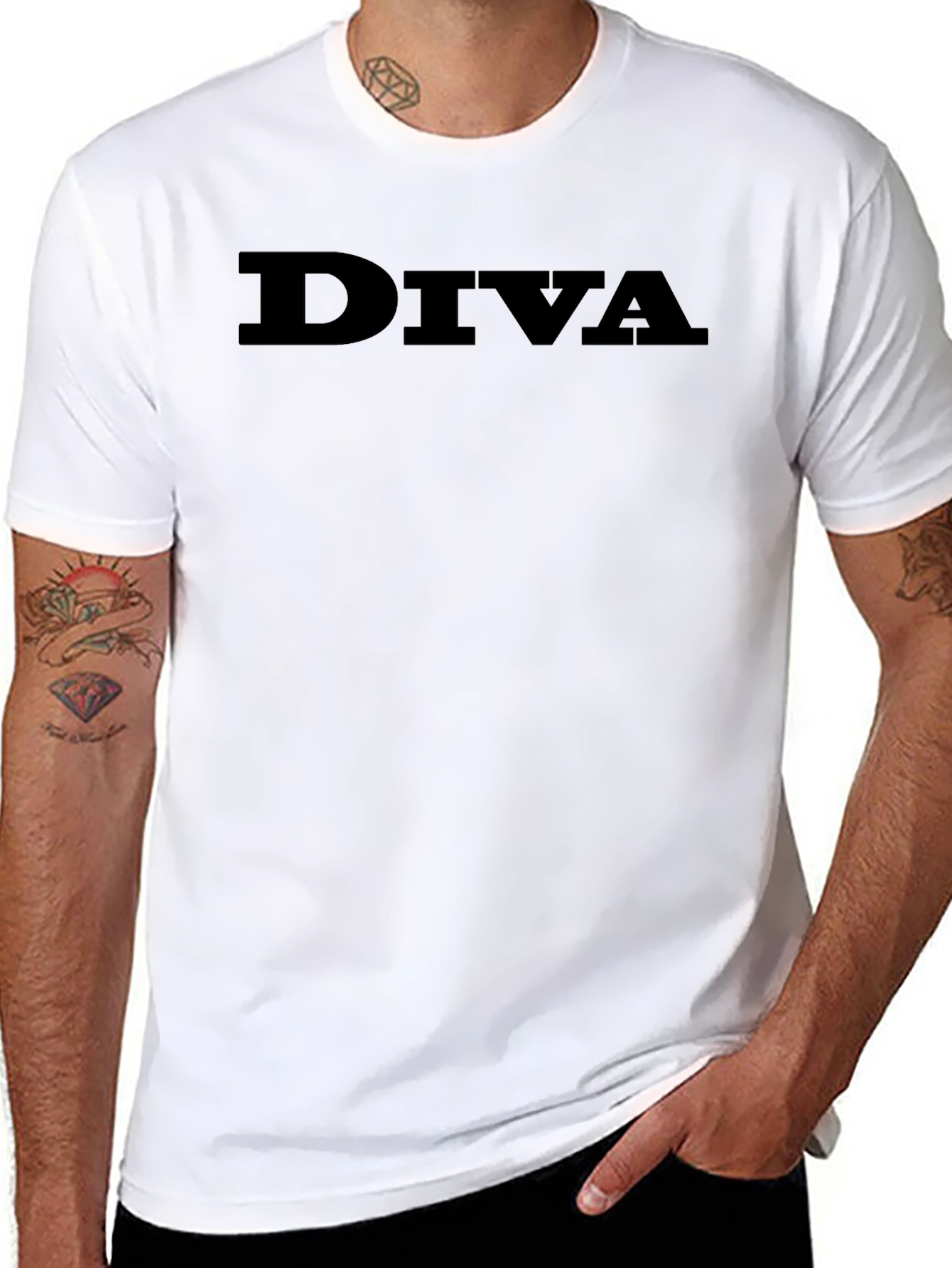 Diva Graphic Tee - Classic Black Cotton T-Shirt