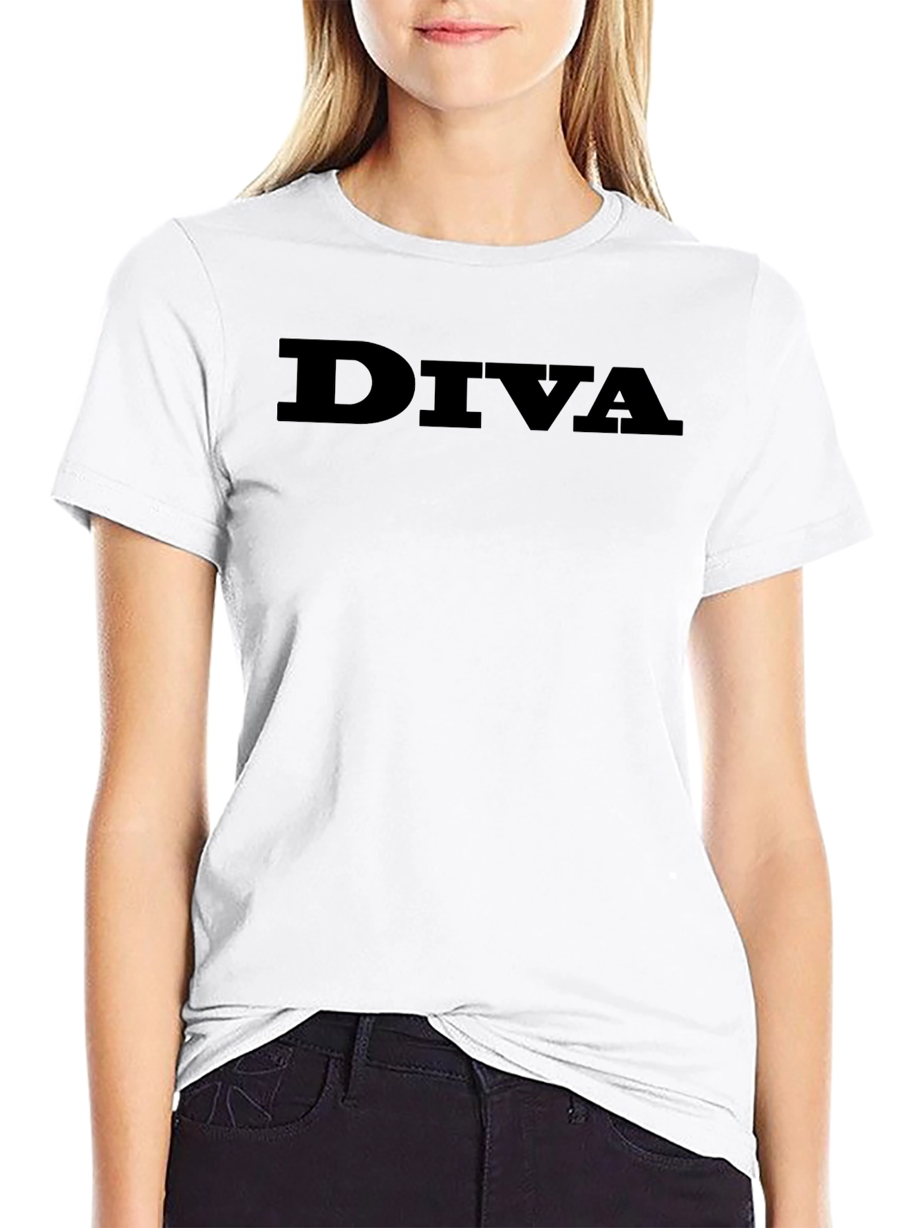 Diva Graphic Tee - Classic Black Cotton T-Shirt