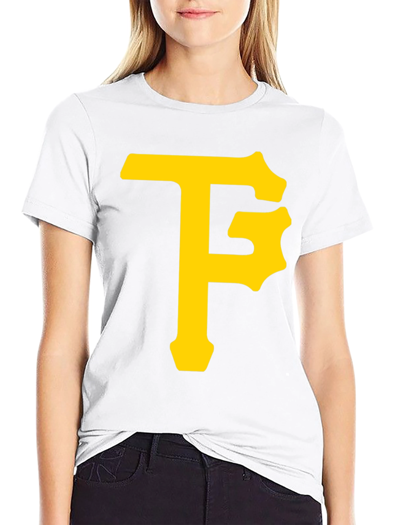 Black T-Shirt with Yellow Letter Logo