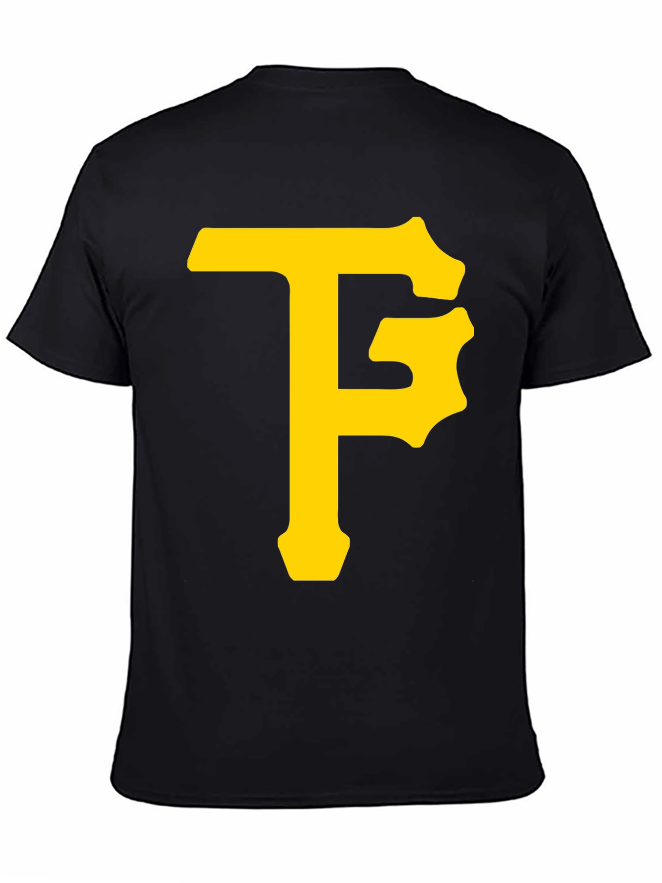 Black T-Shirt with Yellow Letter Logo