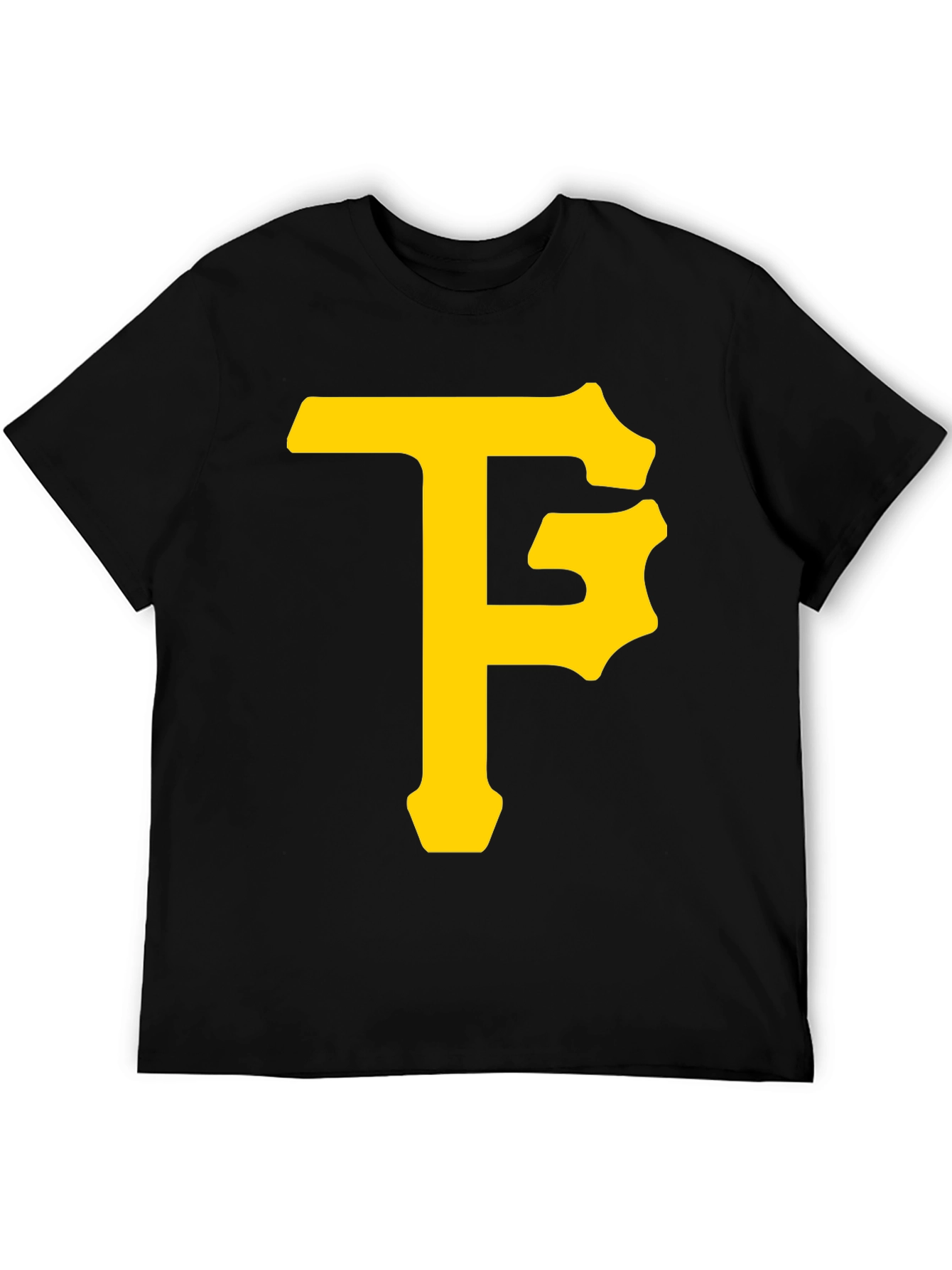 Black T-Shirt with Yellow Letter Logo