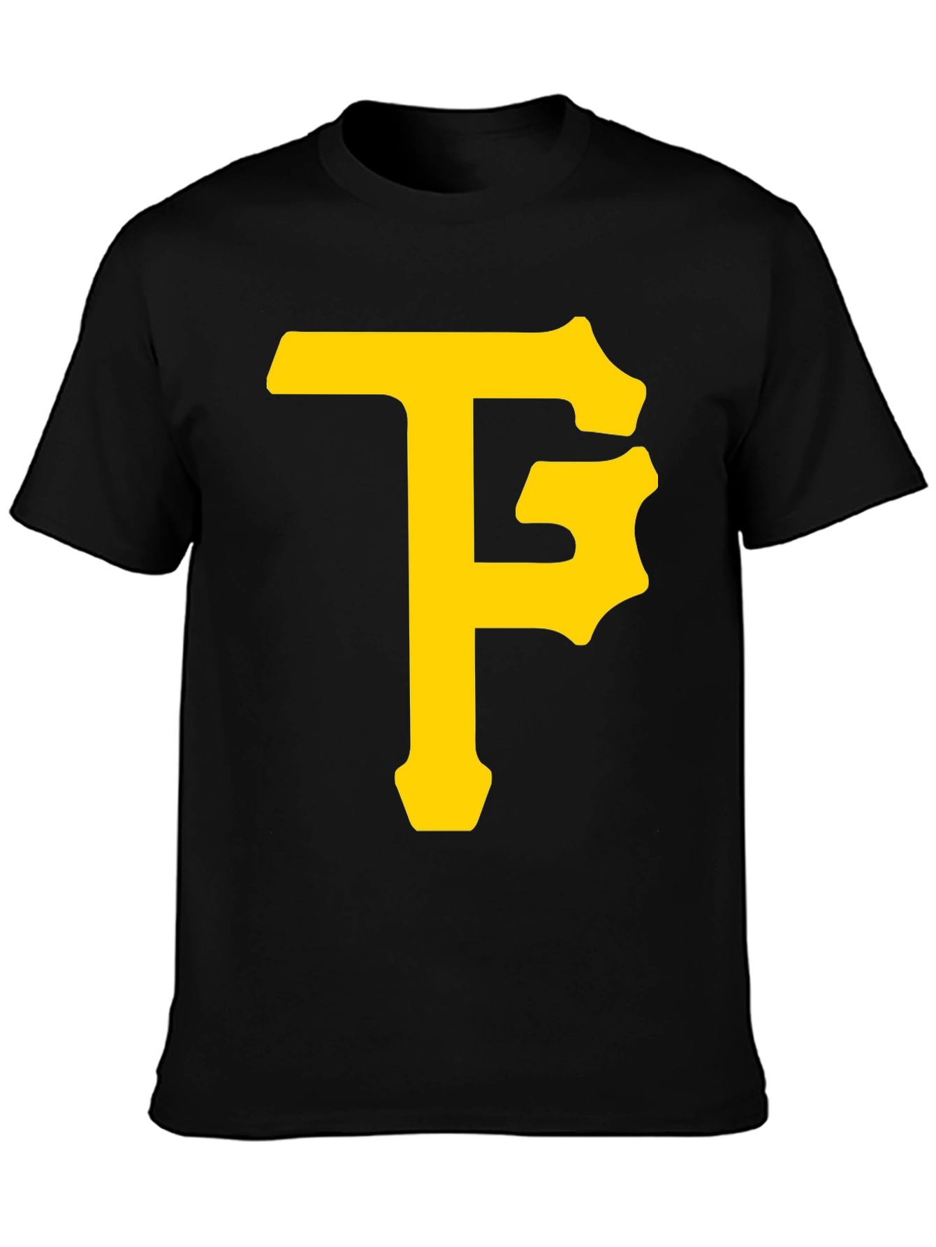 Black T-Shirt with Yellow Letter Logo