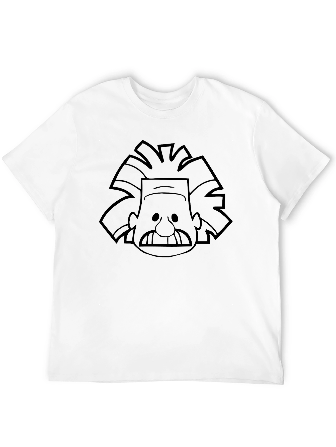 Cartoon Einstein Graphic Black T-Shirt