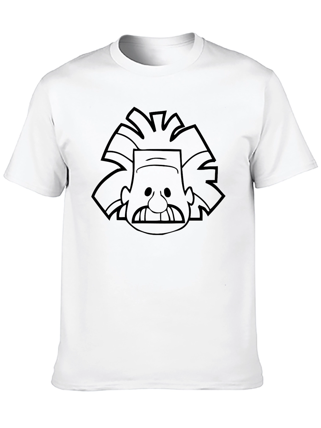 Cartoon Einstein Graphic Black T-Shirt