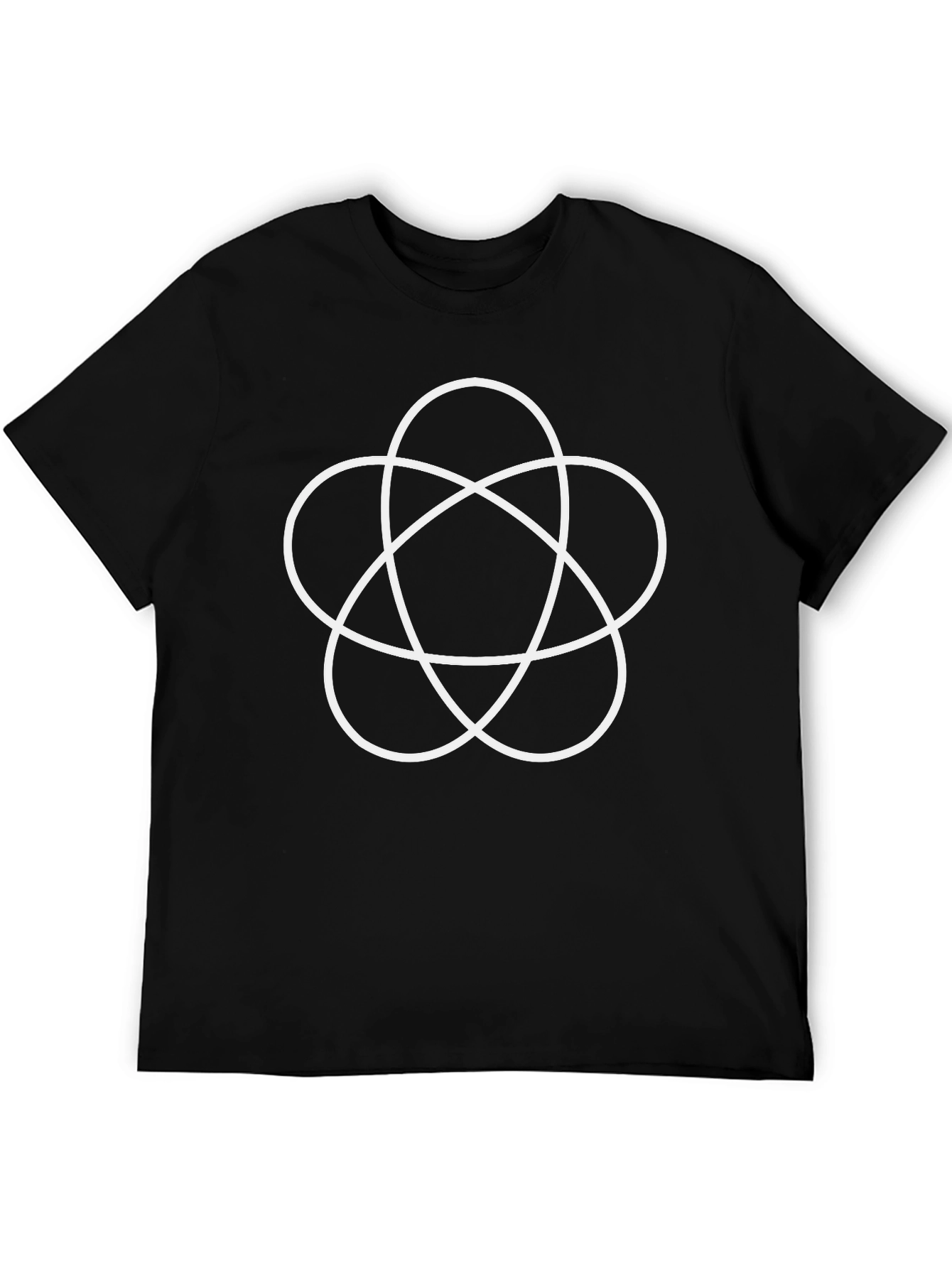 Geometric Knot Graphic Tee - Stylish Black Cotton T-Shirt