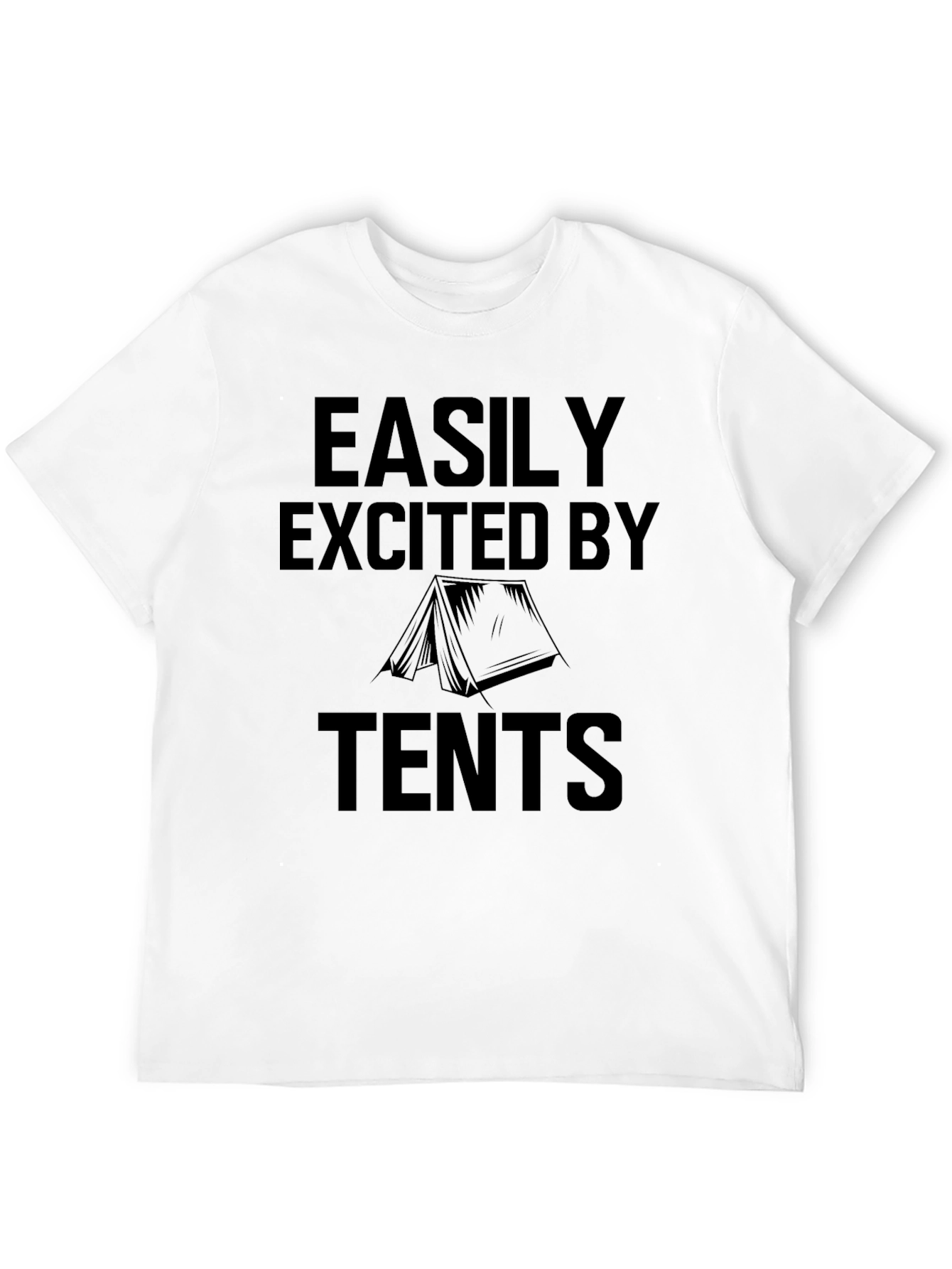 Easily Excited by Tents Black T-Shirt
