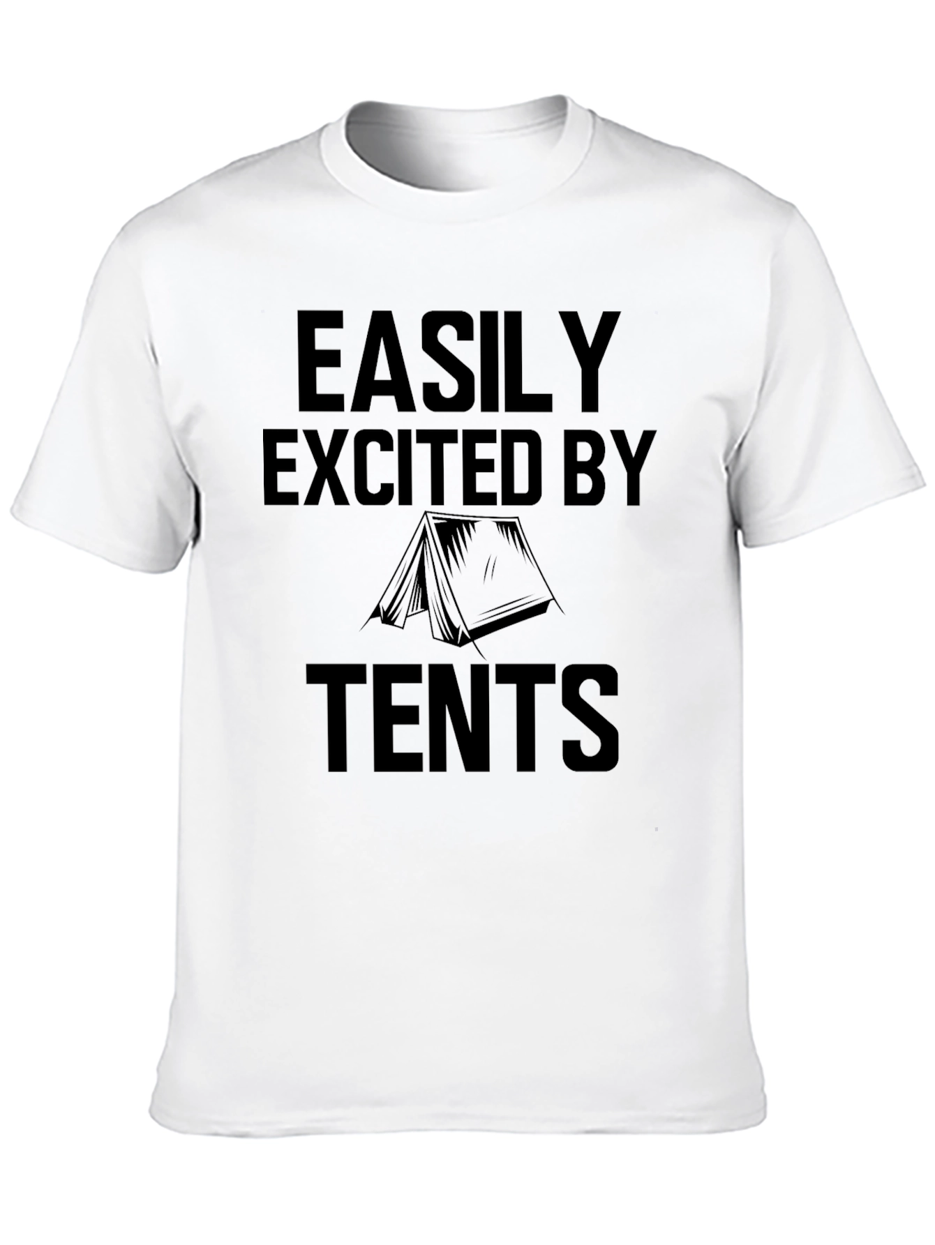 Easily Excited by Tents Black T-Shirt