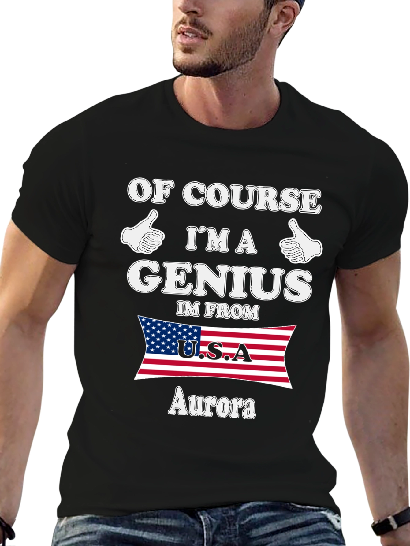 Genius From USA Aurora Novelty Graphic T-Shirt