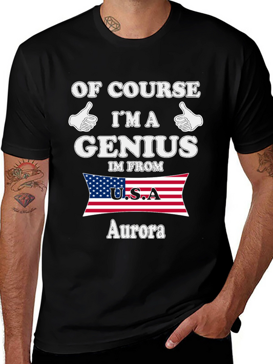 Genius From USA Aurora Novelty Graphic T-Shirt