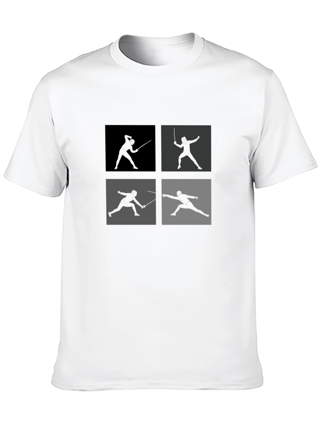 Fencing Silhouette Graphic T-Shirt - Black