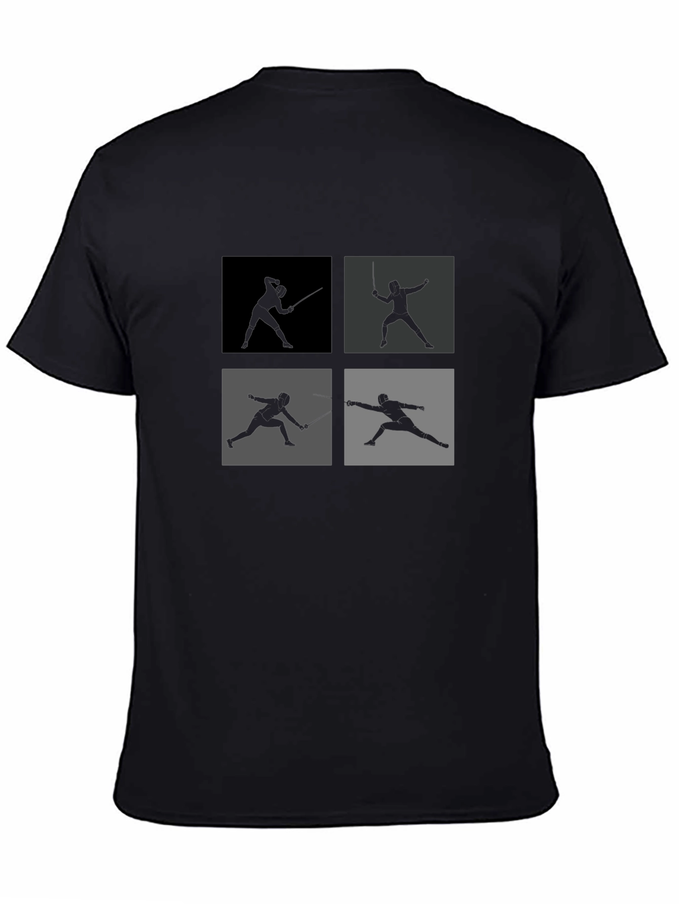 Fencing Silhouette Graphic T-Shirt - Black