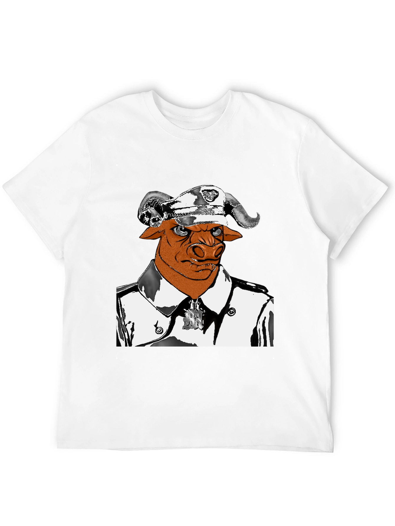 Bull Officer Graphic Tee - Unique Design!