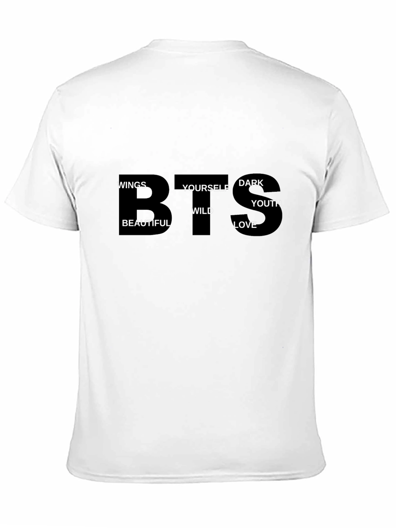 BTS Word Art Black T-Shirt