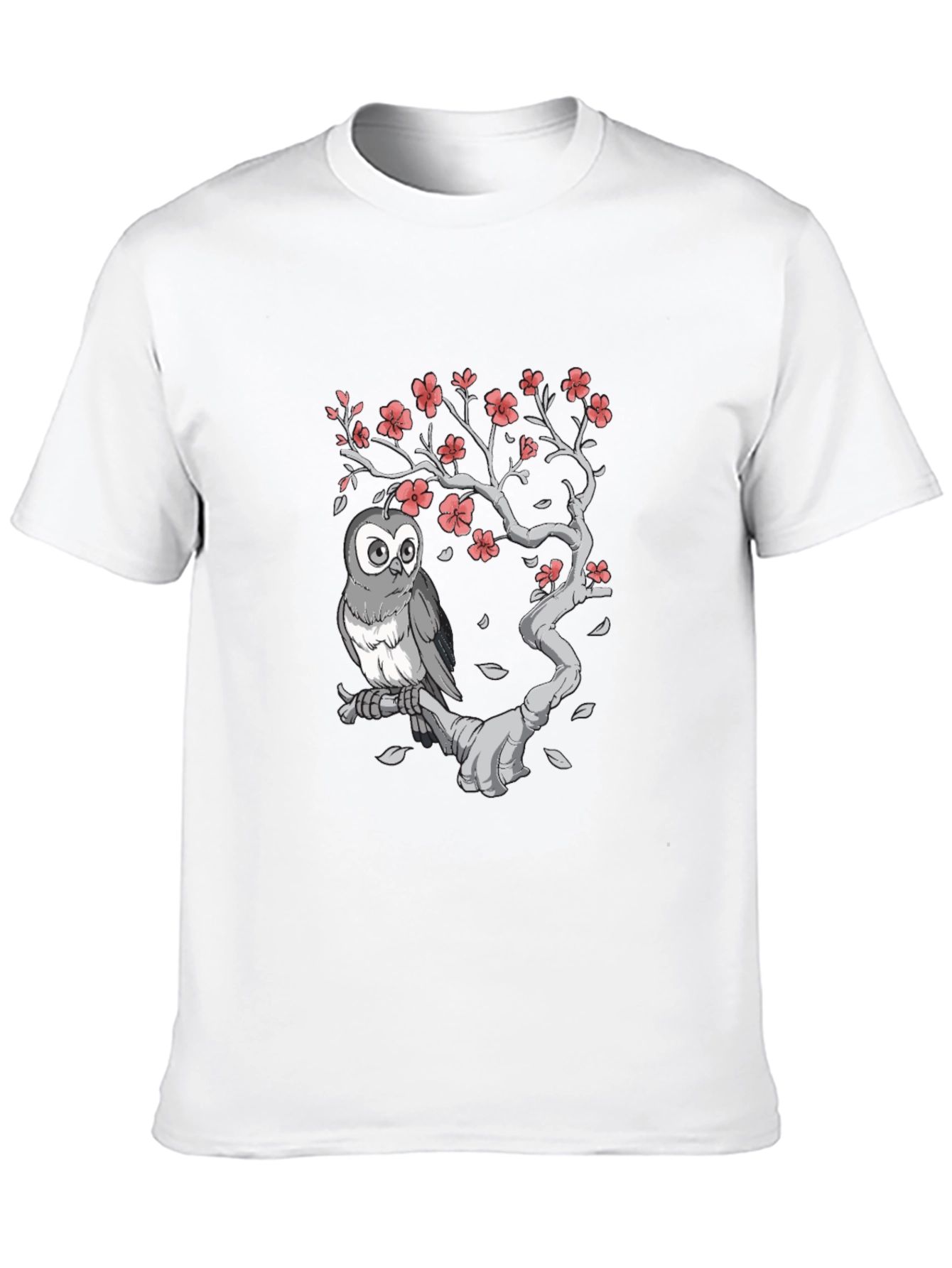 Owl on Branch Graphic Tee - Black