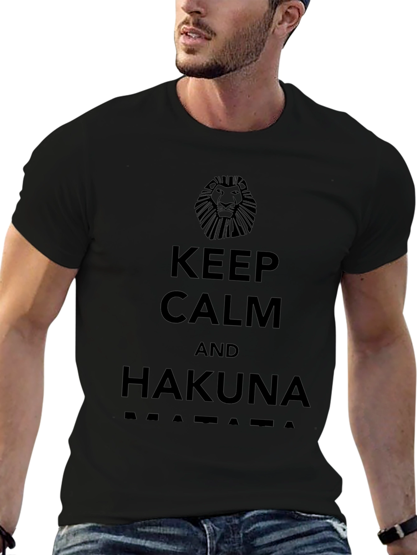 Keep Calm & Hakuna Matata Black T-Shirt