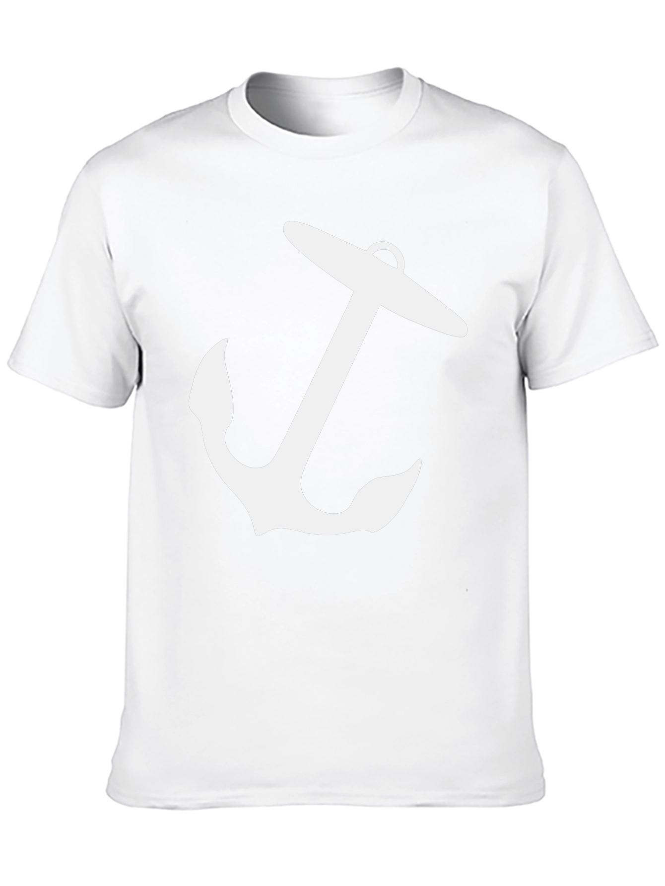 Nautical Anchor Graphic Tee - Black Cotton T-Shirt