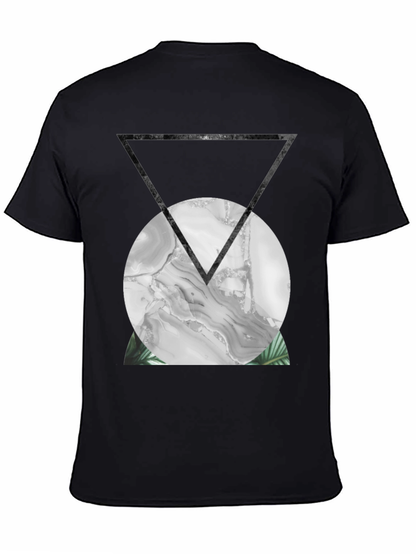 Abstract Geometric Print Black T-Shirt