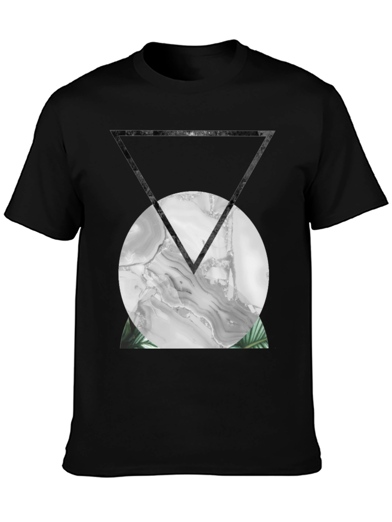 Abstract Geometric Print Black T-Shirt