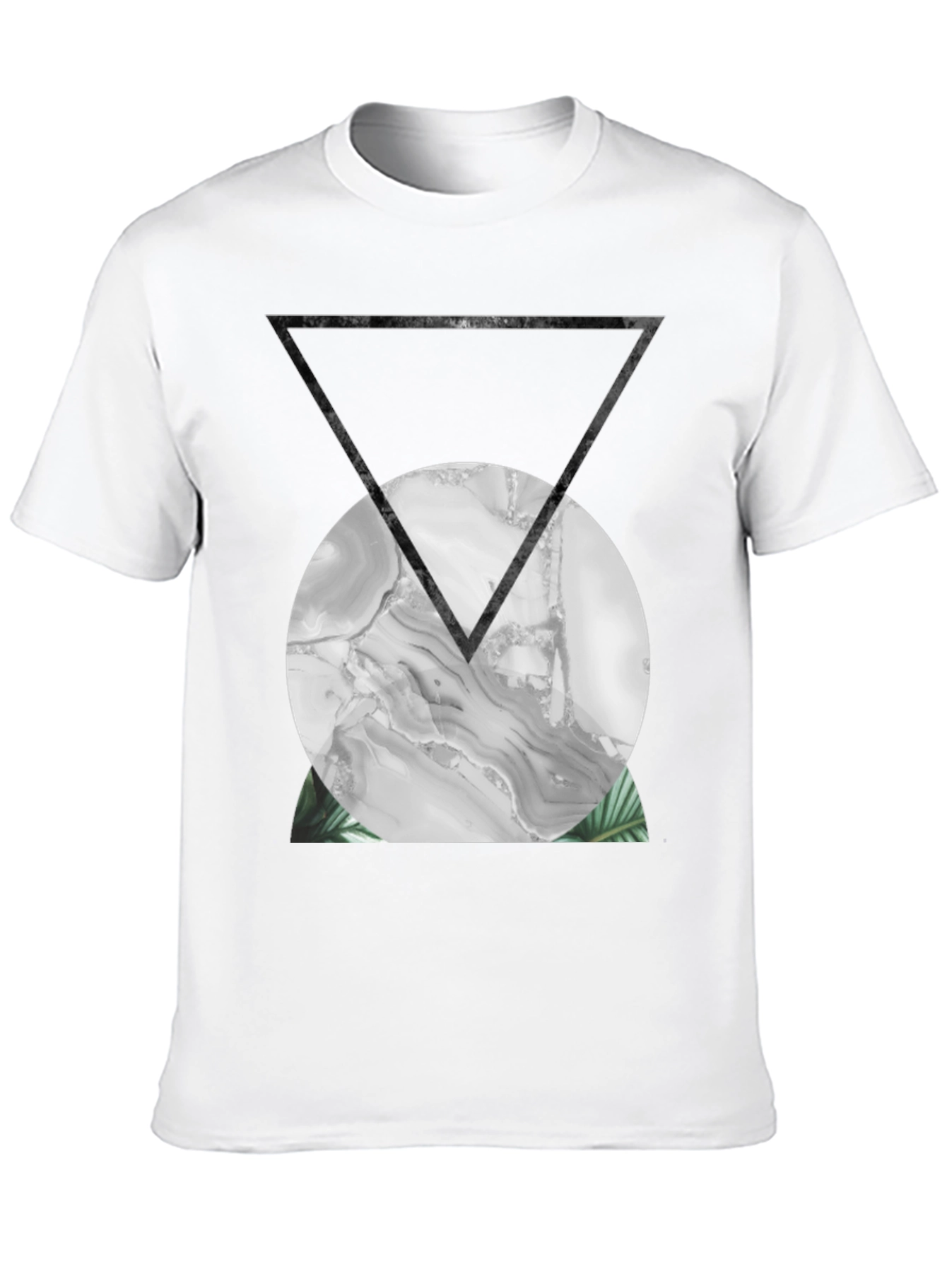 Abstract Geometric Print Black T-Shirt