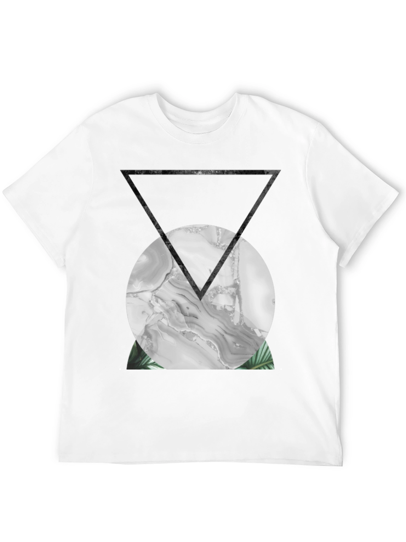 Abstract Geometric Print Black T-Shirt