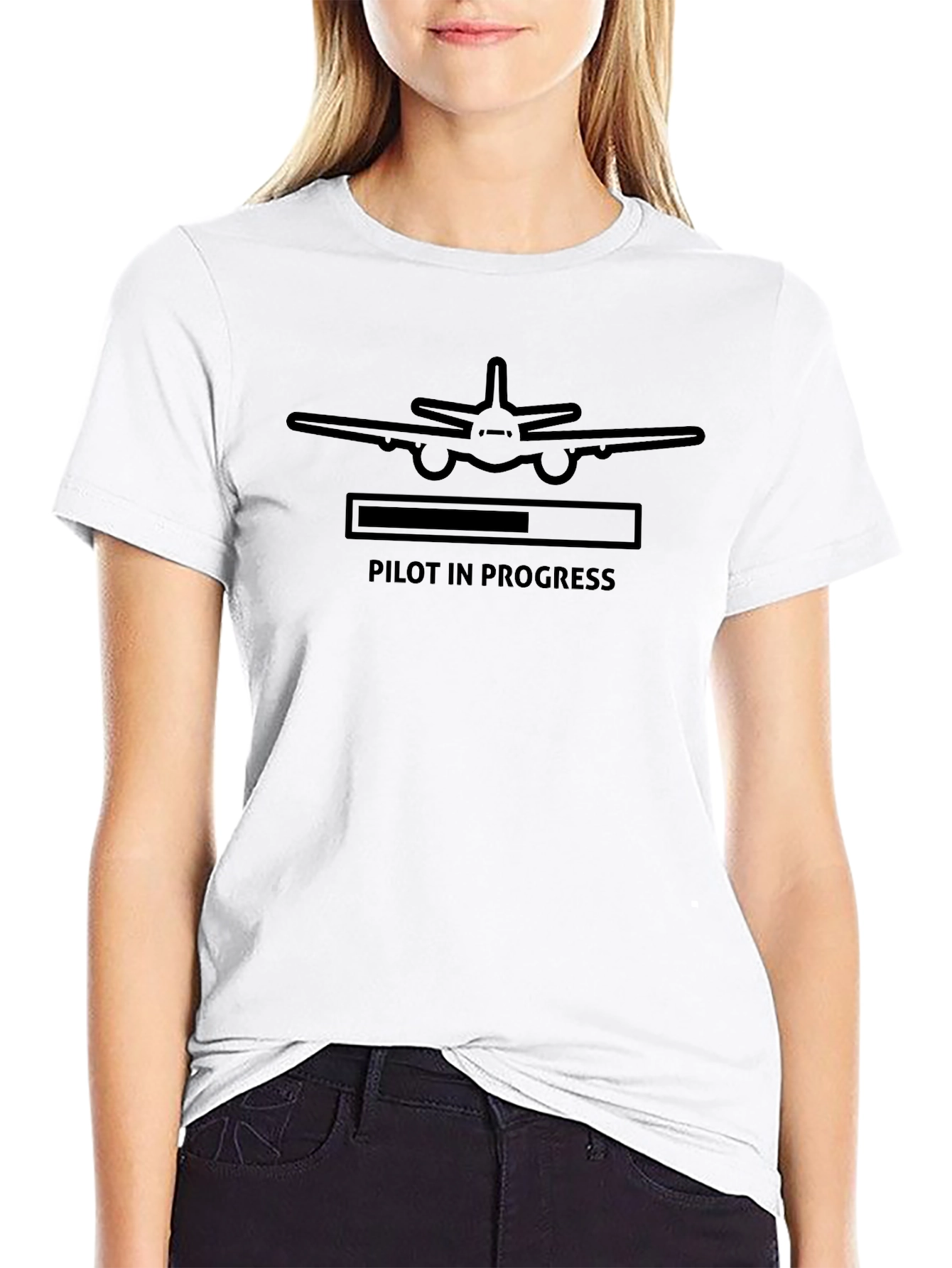 Pilot in Progress Black Graphic T-Shirt
