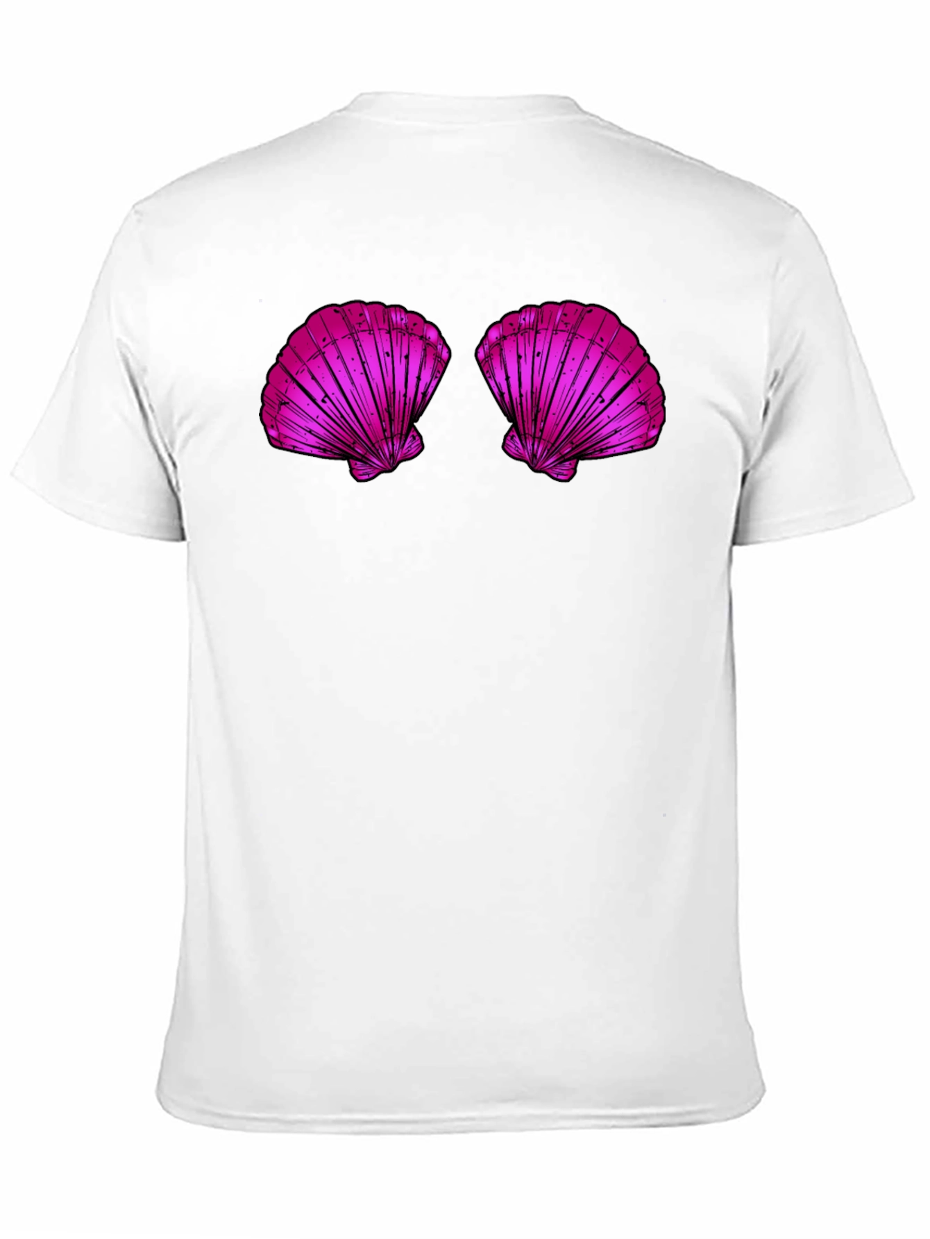 Novelty Shell Bra Graphic Tee - Casual Black T-Shirt