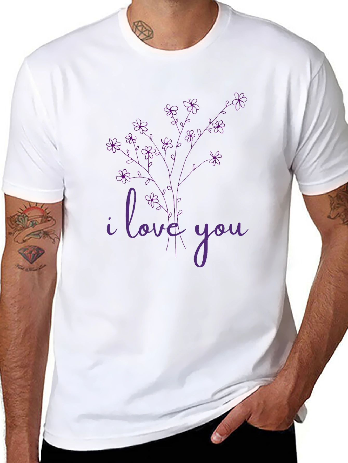 I Love You Floral Graphic Tee