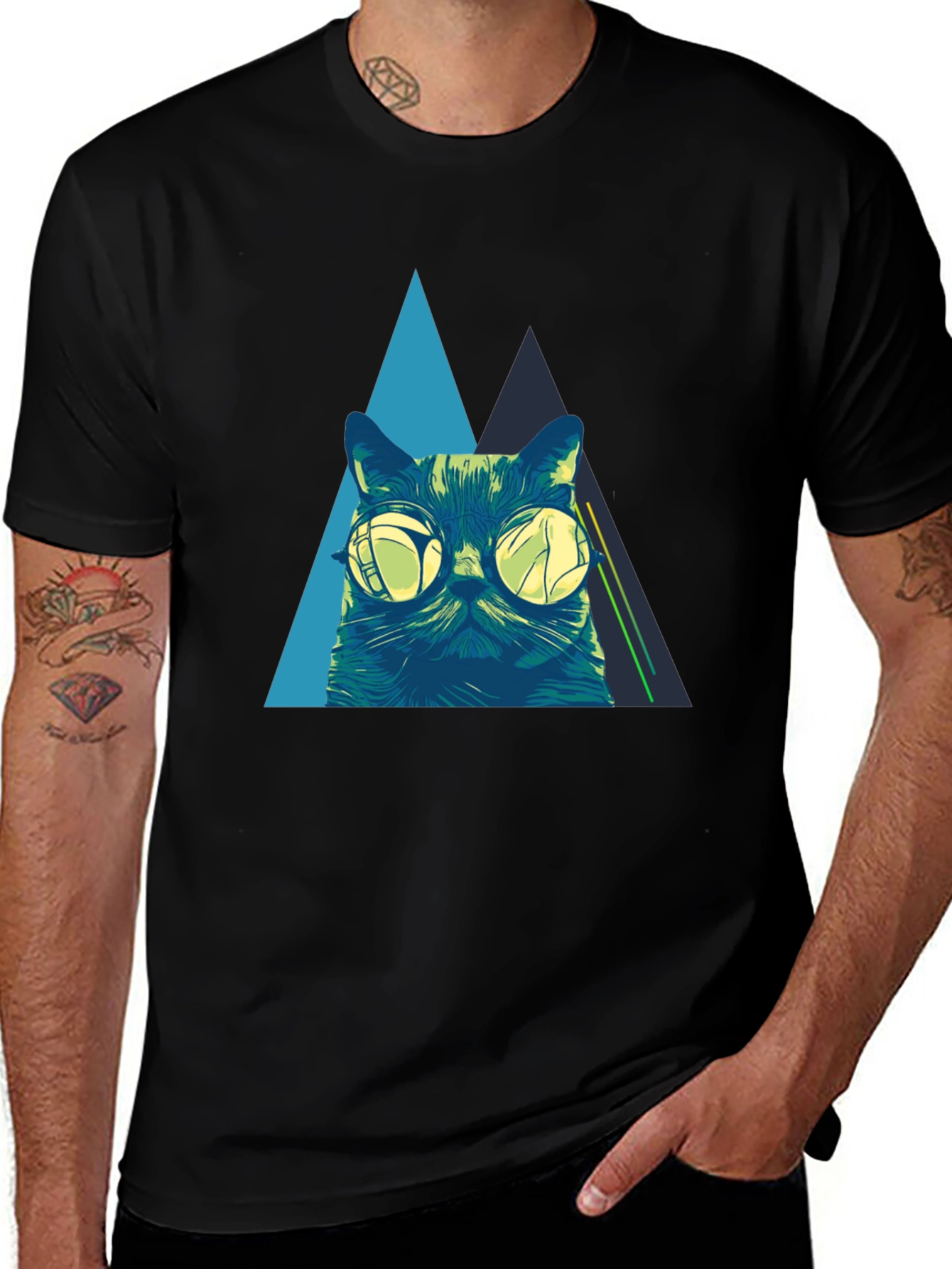 Cool Cat Graphic Tee - Black T-Shirt