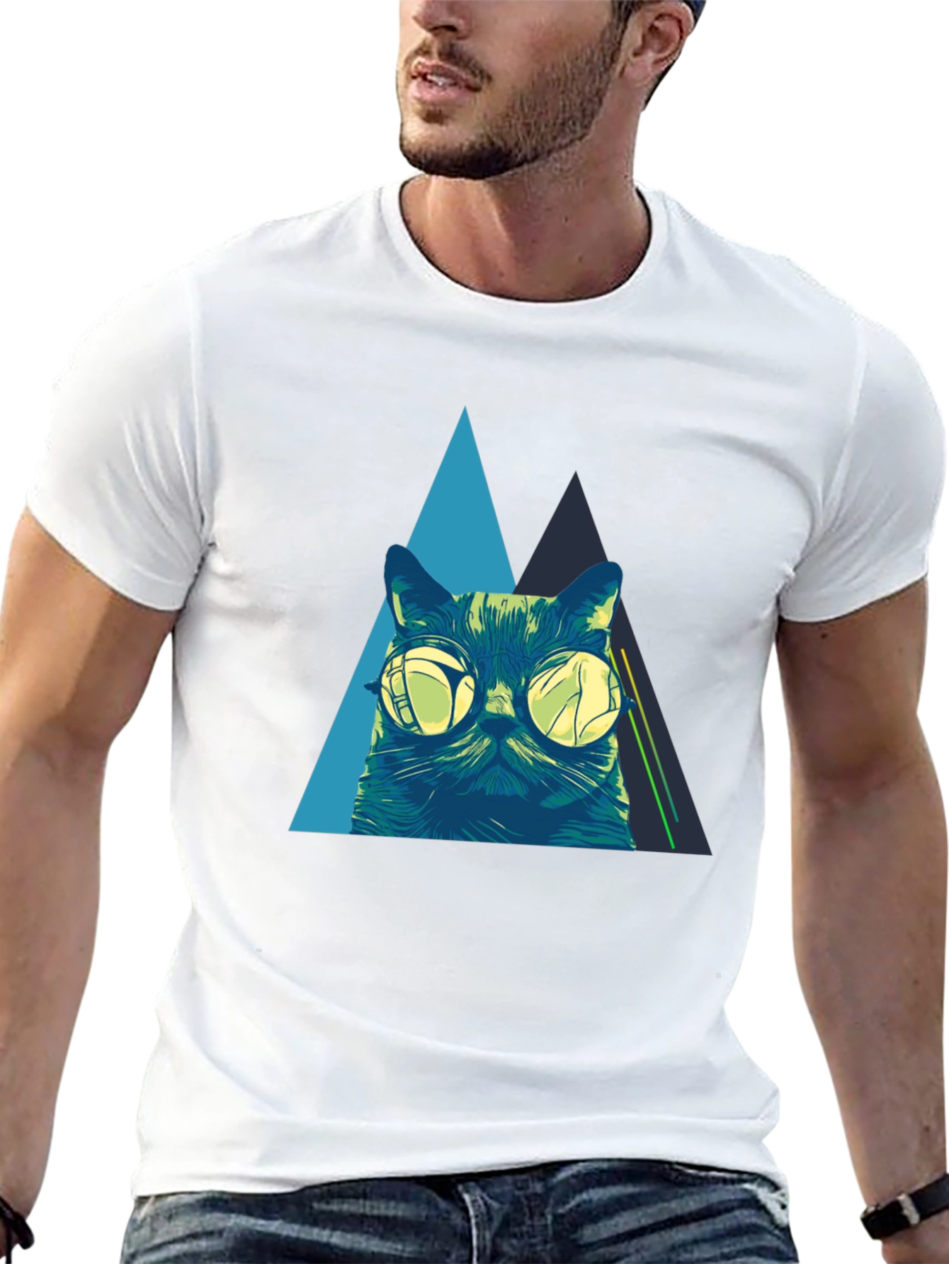 Cool Cat Graphic Tee - Black T-Shirt