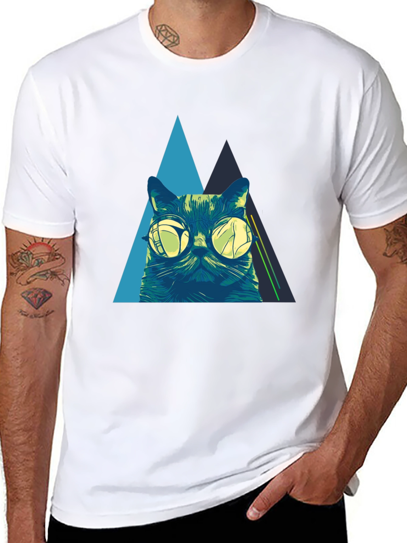 Cool Cat Graphic Tee - Black T-Shirt