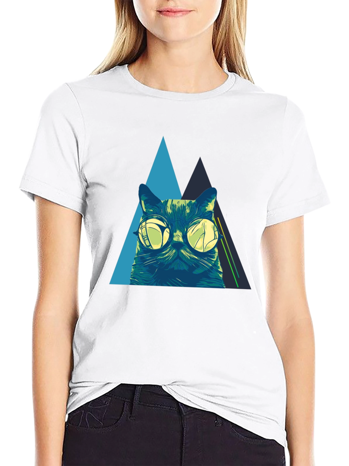 Cool Cat Graphic Tee - Black T-Shirt