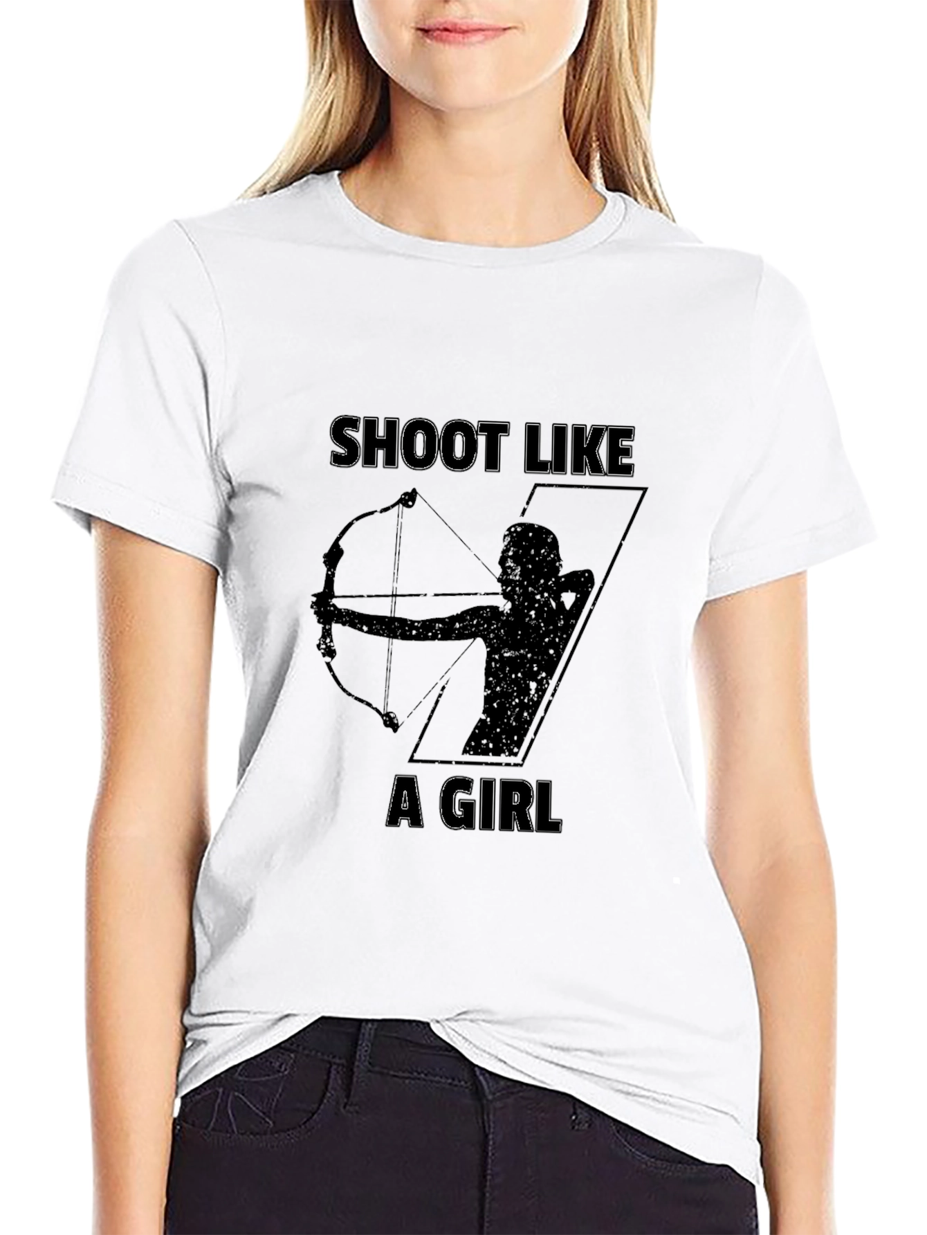 Shoot Like a Girl Black Graphic Tee