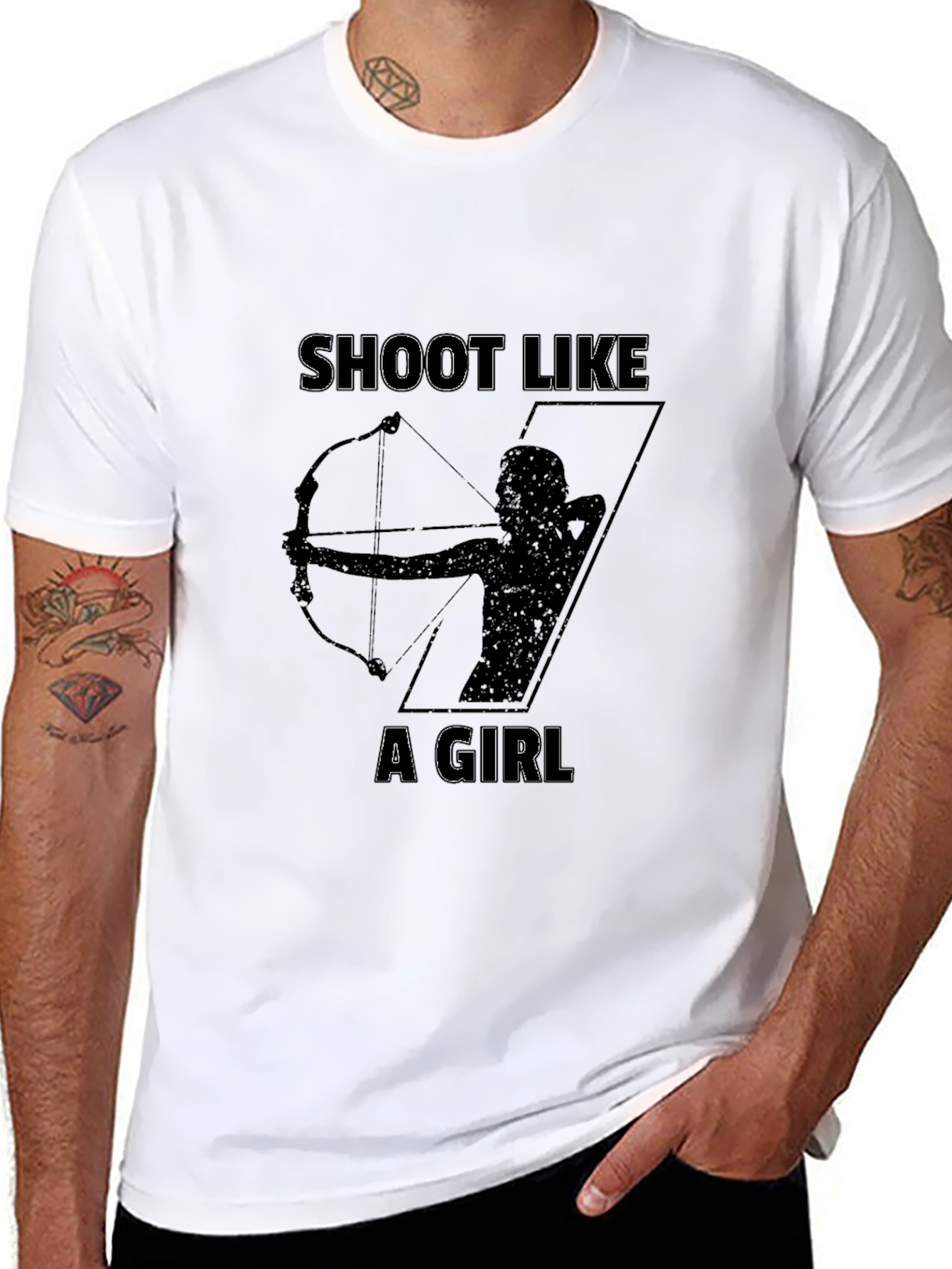 Shoot Like a Girl Black Graphic Tee